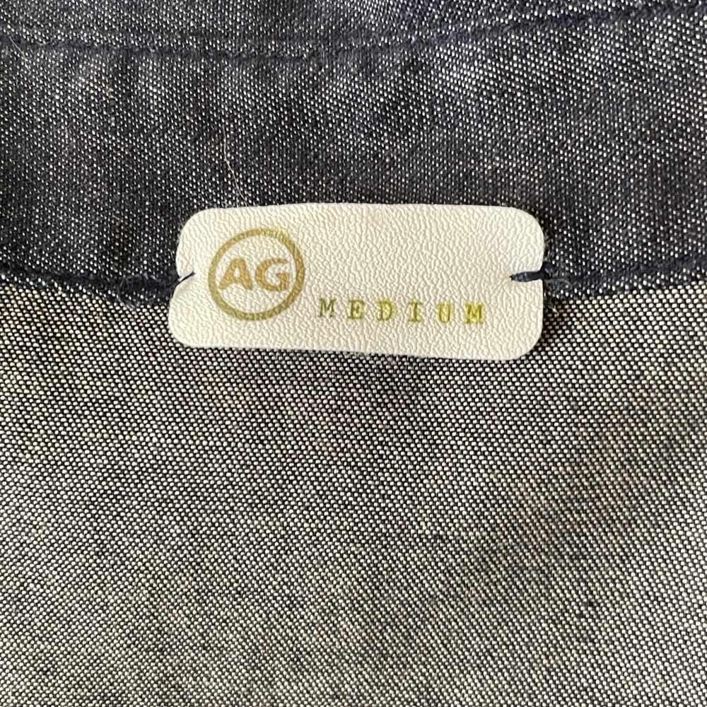 Dark Denim Stretch Button Down Tailored Shirt - image 1